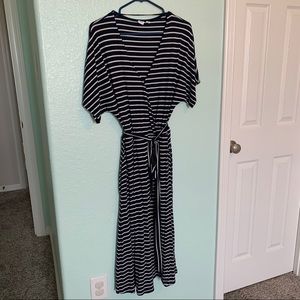 Gap Navy and White Stripped Wrap Dress, S